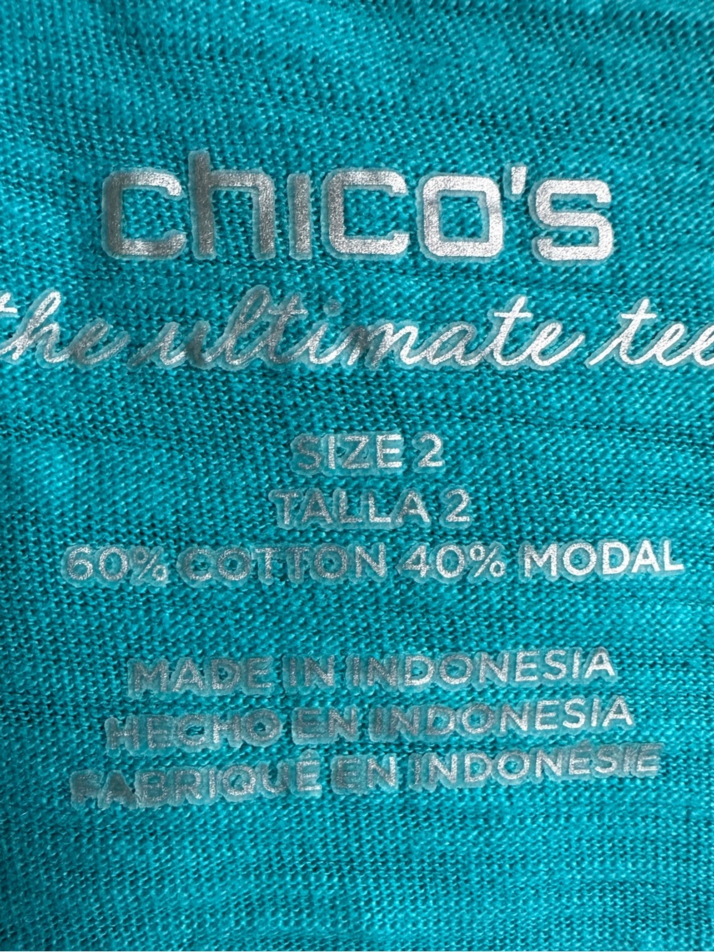 Chico's Bright Teal V-Neck Tank - Picture 4 of 7